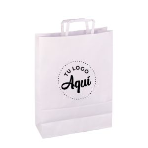mEP BOLSA BOUTIQUE PAPEL BLANCA PERSONALIZADA 30*12*41CM X UNIDAD