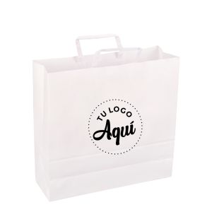 mEP BOLSA BOUTIQUE PAPEL BLANCA PERSONALIZADA 30*12*32CM X UNIDAD
