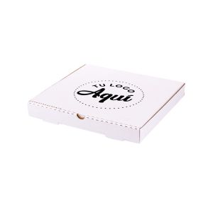 mEP CAJA PIZZA CARTON MICRO BLANCO/MARRON PERSONALIZADO GRANDE REFORZADA (32.5*32.5*3.7CM) X UNIDAD