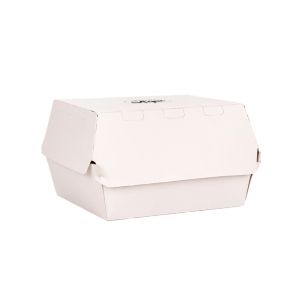 mEP CAJA HAMBURGUESA BLANCA PERSONALIZADO BIOHZ MEGA DOBLE (12.7*11.4*8.7CM) X UNIDAD