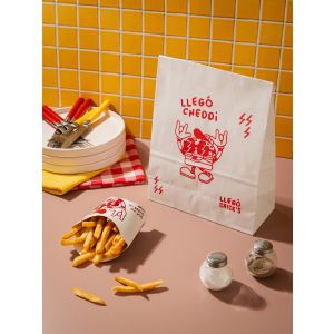 mEP BOLSA DELIVERY PAPEL BLANCO PERSONALIZADA FONDO CUADRADO Nº5 (20*10*30CM) X UNIDAD