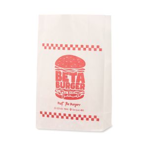 mEP BOLSA DELIVERY PAPEL BLANCO PERSONALIZADA FONDO CUADRADO Nº7 (26*12*40CM) X UNIDAD