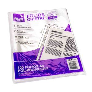 FOLIOS COMERCIALES M&D A4 (100 UNID) (40MIC) *PAQ.