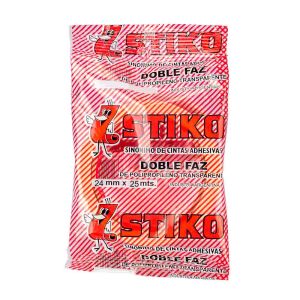 CINTA DOBLE FAZ POLIPROPILENO TRANSPARENTE 24MM*25MTS STIKO *UNID.