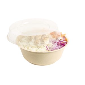 ENSALADERA REDONDA BAGAZO DE CAÑA BIO 960CC BEIGE (17.5*7CM) *100UNID.