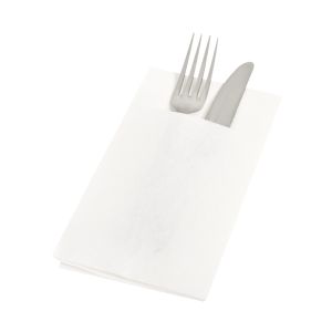 SERVILLETA GASTRONOMICA PAPEL AIRLAID 40*40CM BLANCA C/PORTACUBIERTO PAQ*50UNID.