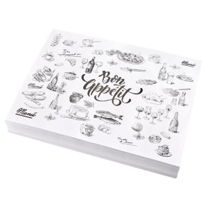 INDIVIDUALES PAPEL MULTI 'BON APPETIT' BLANCO (70GRS - 30X40CM) PAQ*500UNID .