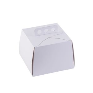 ESTUCHE TORTA CARTULINA BLANCA (21*21*15CM) mE *10UNID