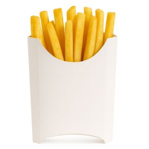 ESTUCHE PAPAS GRANDE CARTULINA BLANCA (C/ENCASTRE 14X14X4CM) mE *100UNID