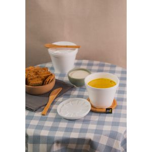 TAPA CONTENEDOR TERMICO CASELLA WELL CUP ISOPOR  BLANCA *100UNID