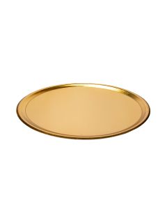 PLATO DORADO CARTON REDONDO 36CM *10UNID