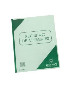 LIBRO REGISTRO CHEQUES IGNEO (24 HOJAS) (22*37CM) *UNID