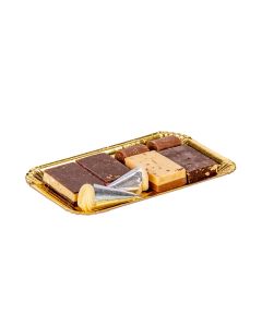 PLATO DORADO CARTON RECTANGULAR .150GRS (10*16CM)  (OFERTA DISC) *UNID