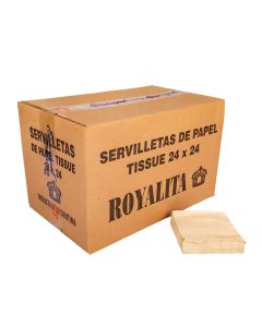 SERVILLETA GASTRONOMICA BEIGE (24*24CM) ROYALITA (TISSUE) *CAJA *1.50KG