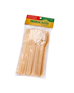 TENEDOR MADERA DESCARTABLE IBERIA (27MM*16CM) *25UNID