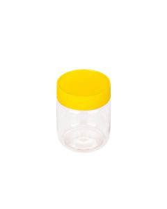 POTE PLASTICO CRISTAL MIEL 250GRS CON TAPA ROSCA AMARILLA  *UNID