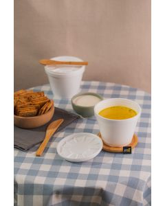 TAPA CONTENEDOR TERMICO CASELLA WELL CUP ISOPOR  BLANCA *100UNID
