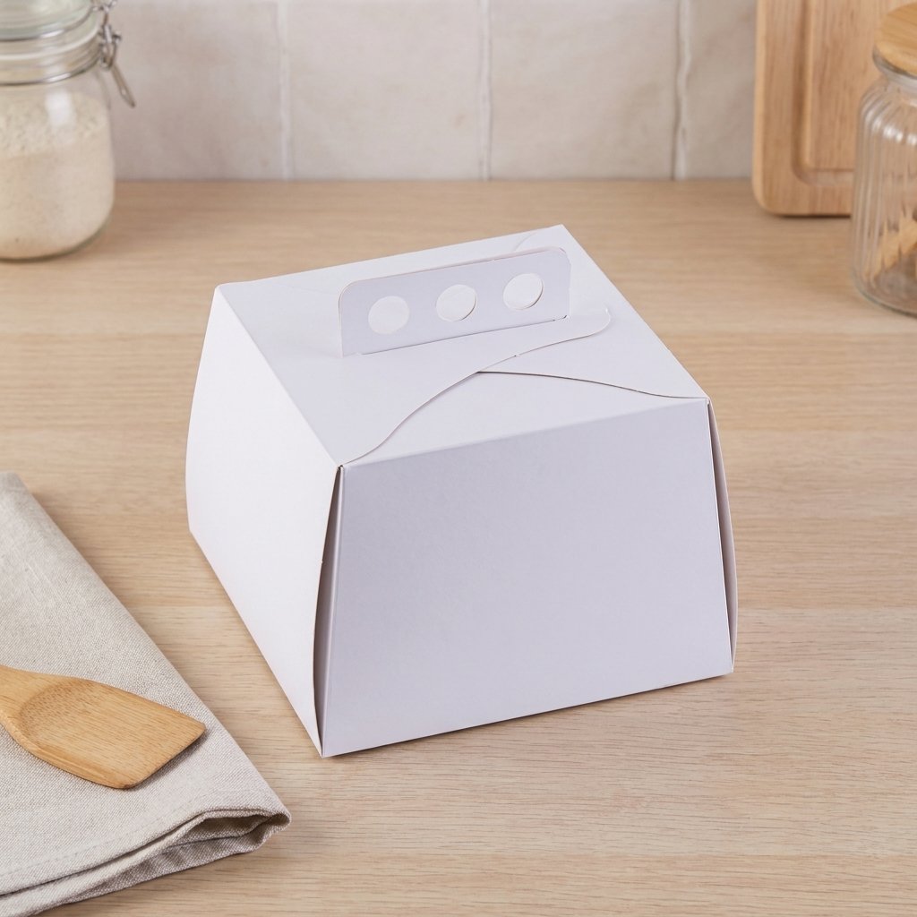 ESTUCHE TORTA CARTULINA BLANCA (21*21*15CM) mE *10UNID